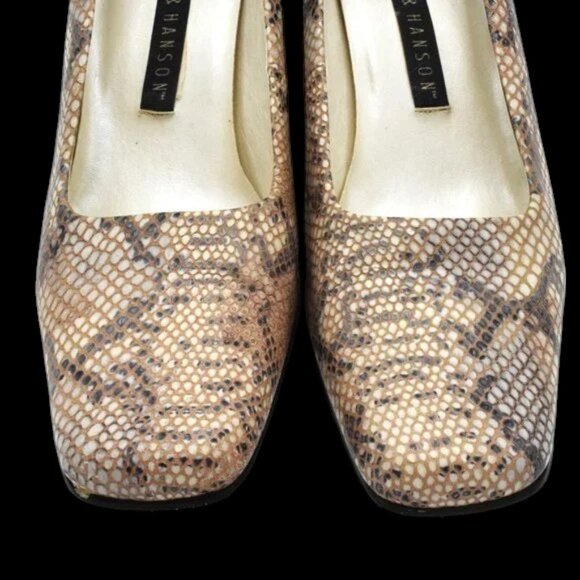 Hillard & Hanson Python Leather Block Heels - Picture 4 of 8